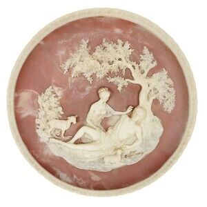 Vintage 1978 Solid Incolay Stone "A Thing of Beauty" 3D Decorative Plate